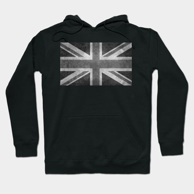 UK British flag in Greyscale Hoodie by Sterling